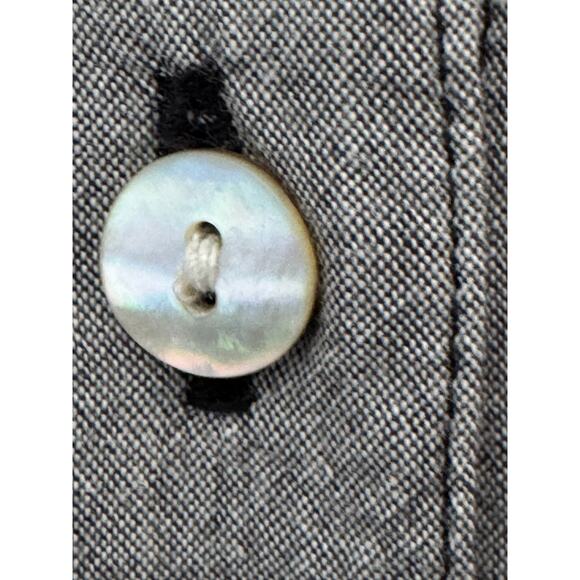 Fox Croft by Nordstrom, B& W buffalo checkered pattern button down shirt - Picture 5 of 7